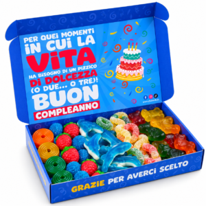Birthday candy box blu